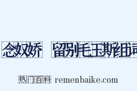 念奴娇·留别毛玉斯组词是什么意思的图片